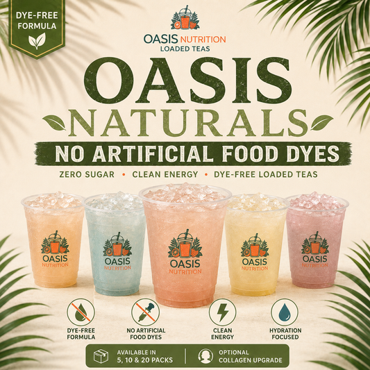 Oasis Naturals Loaded Tea Powder | No Artificial Food Dyes | Zero Sugar Energy Drink Mix