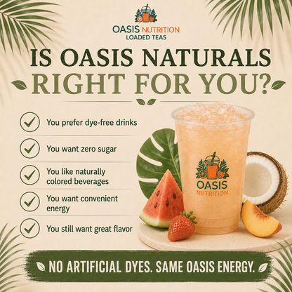 Oasis Naturals Loaded Tea Powder | No Artificial Food Dyes | Zero Sugar Energy Drink Mix