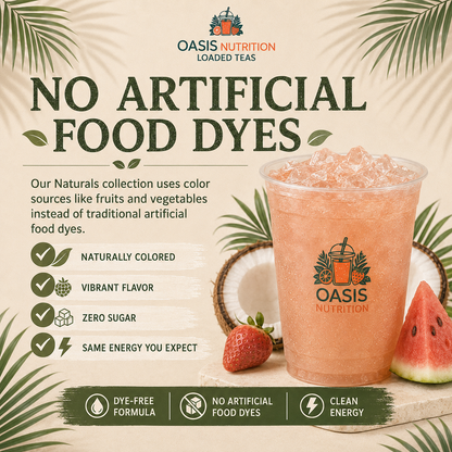 Oasis Naturals Loaded Tea Powder | No Artificial Food Dyes | Zero Sugar Energy Drink Mix
