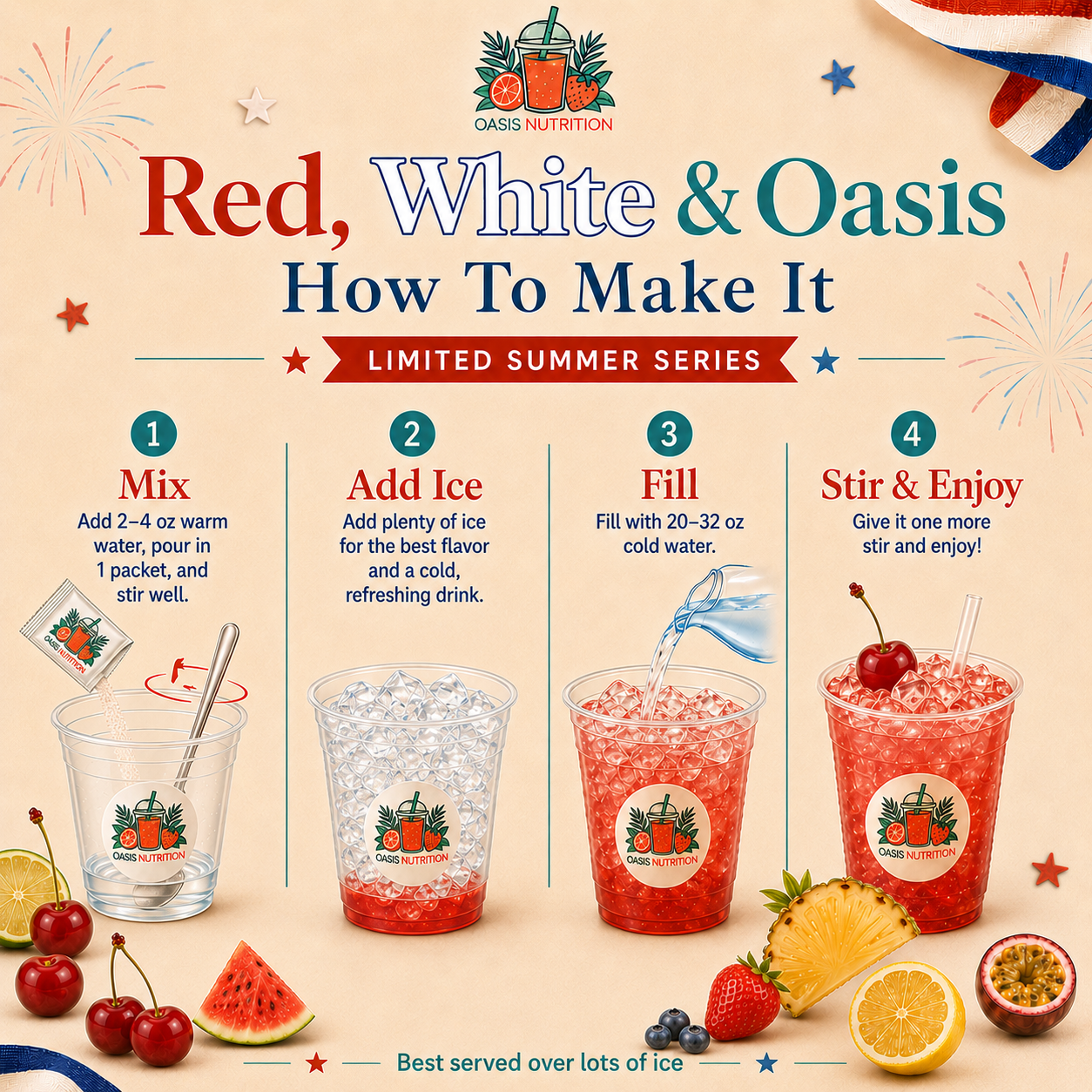 Red, White & Oasis Patriotic Loaded Tea 10-Pack