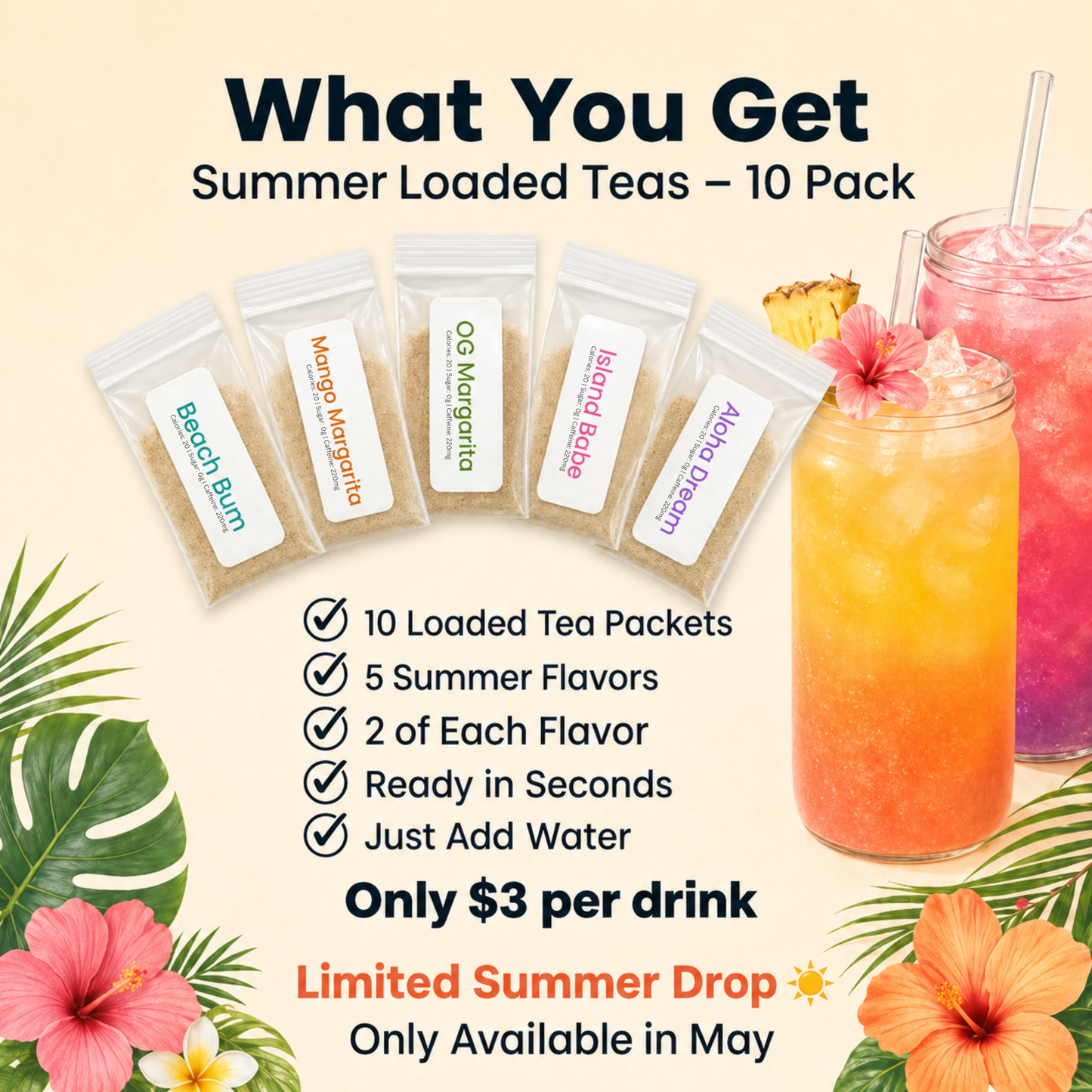 Summer Loaded Tea 10 Pack | Sugar-Free Drink Mix